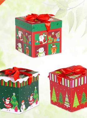 3pcs Christmas Gift Box Square Paper Candy Boxes