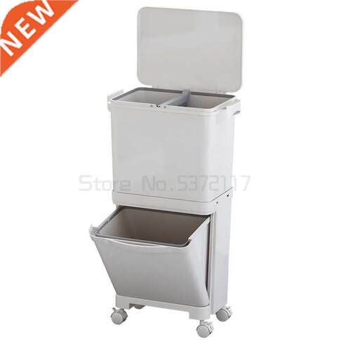 Double-decker kitchen with lid, large trash can, living