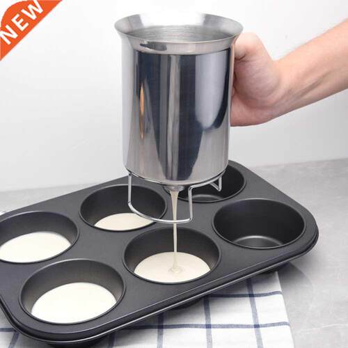 Handheld Pancake Batter Dispenser With Lid Stainless Steel P