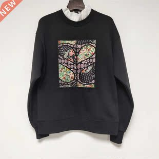 2022 printed new autumn long pullover round women neck sle