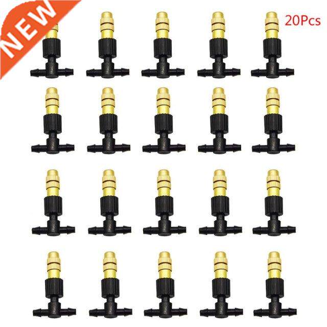 20PCS Copper Misting Nozzle 4/7mm Tee Connector Adjustable - 实物图