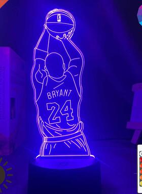 Led Night Light Kobe Jump Shoot Figure Back View Bedroom Dec