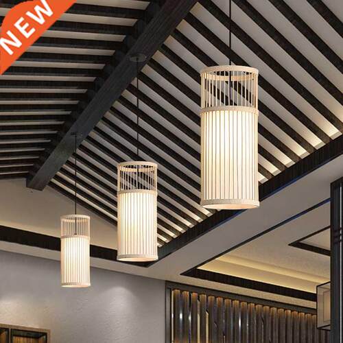 Bamboo woven chandelier light creative chandelier homestay