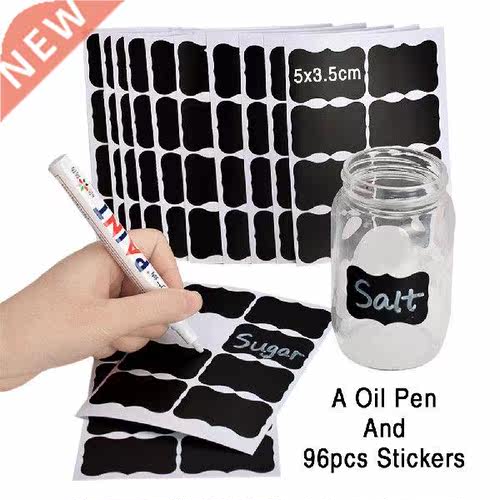 96pcs Reusable Candy Jam Jars Kitchen Label Stickers