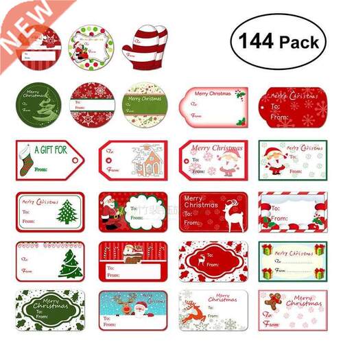 144 Christmas Self Adhesive Gift Tag ers 24 Assorted Designs