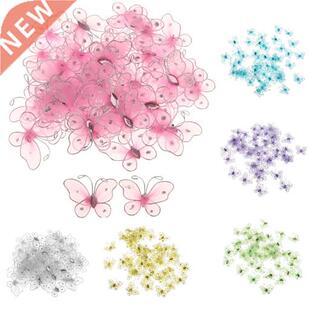 Lots 50 Mesh Wired Butterfly Crafts Wedding Party Corsage