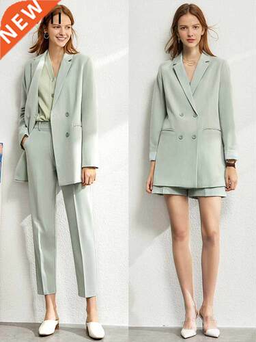 Amii Minimalism Spring Female Office Lady Blazer Women Vneck
