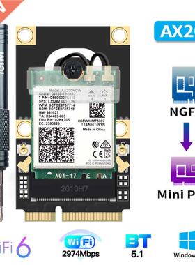 Mini PCI-E Wi-Fi 6 Adapter Wireless 2974Mbps Bluetooth 5.0 I