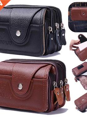 Man Waist Bag PU Leather Men Casual Design Small Waist Bag