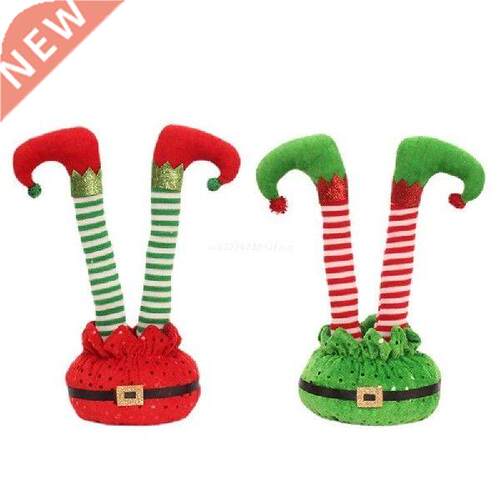 Christmas Santa Claus Elf Leg Ornament Feet and Shoes Plush