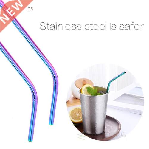 4pcs Reusable Sucker Stainless Steel Drinking Straws Eco-fri