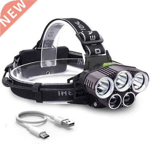 250000LM 5X T6 LED Headlamp Rechargeable Head Light