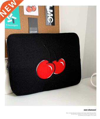 Korean Ins Cherry Embroidery IPad Tablet Laptop Storage Bag