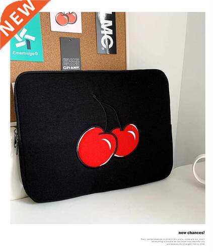 Korean Ins Cherry Embroidery IPad Tablet Laptop Storage Bag