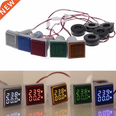 Square LED Digital Dual Display Voltmeter & Ammeter Volt