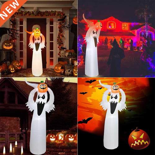 Inflatable White Ghost Spooky Lighted Doll with Lifting