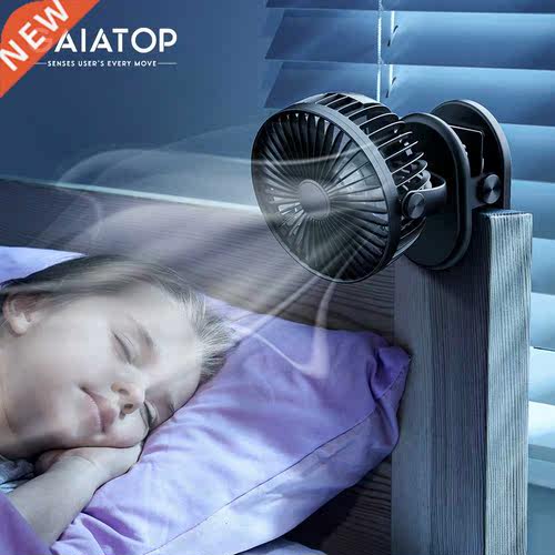 USB Rechargeable Mini Clip Fan 3-Speed Wind Clip Desktop Fan