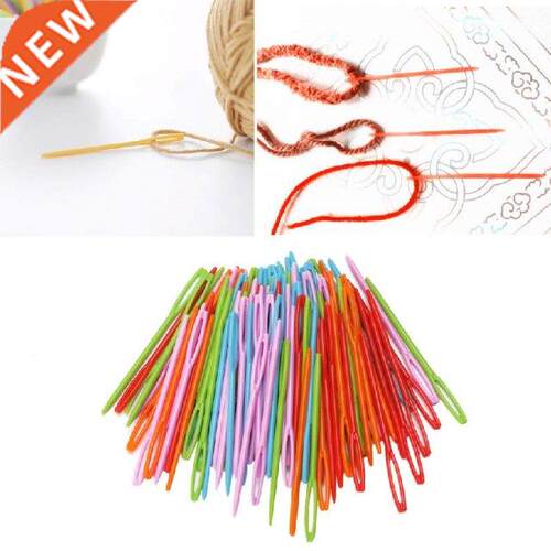 100Pcs Children Colorful Plastic 7cm Needles Tapestry Binca