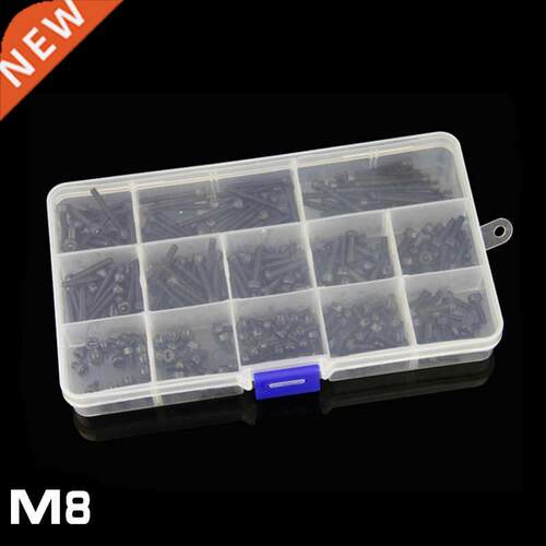 53PCS 12.9 Grade M8 Allen Hex Socket Cap Head Black Screw Bo