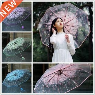 Romantic Anti-UV Umbrella Transparent Clear Flowers