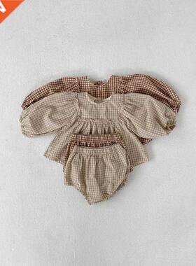 MILANCEL 2021 baby girls clothes little plaid infant girls c