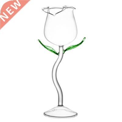 Wine Glass Rose Flower Shaped Goblet Red Wine Cocktail Glass