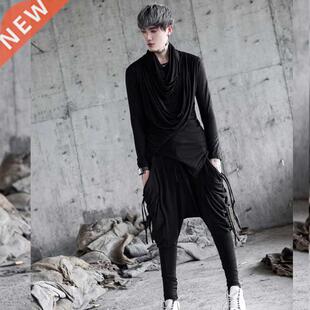 Outono inverno masculino lado borlas punk hip hop harem cal?