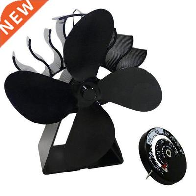 4 Blade Heat Powered Stove Fan Burning Stove Fireplace Fan