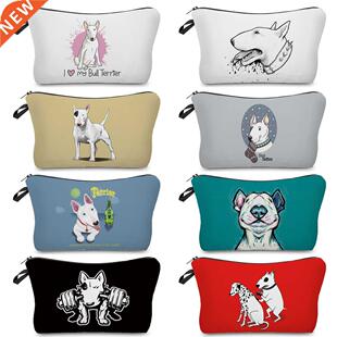 Funny Bull Terrier Dog Cosmetics Bag For Travel Toiletry Bag