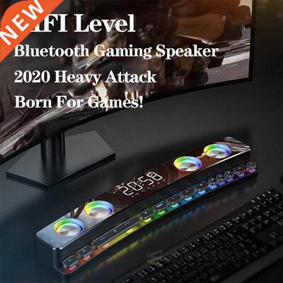 LED Wireless Game Bluetooth Speaker Computer Soundbar 3D Ste