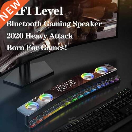 LED Wireless Game Bluetooth Speaker Computer Soundbar 3D Ste