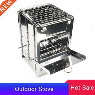 Folding Stainless Steel Backpacking Wood Burning Stove Mini