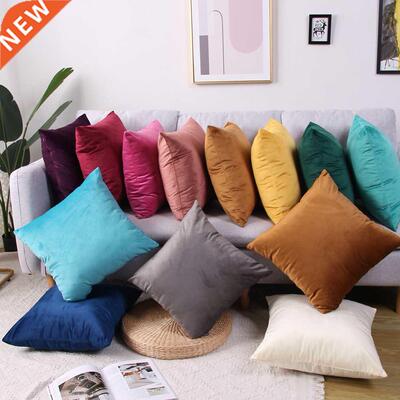 Luxury Velvet Cushion ver Solid Color Throw Pillow Case For