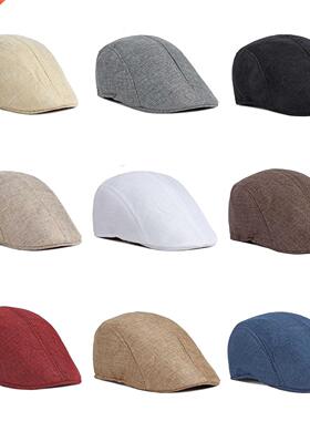Summer Me Berets Hat For Men Solid Black White Breathable