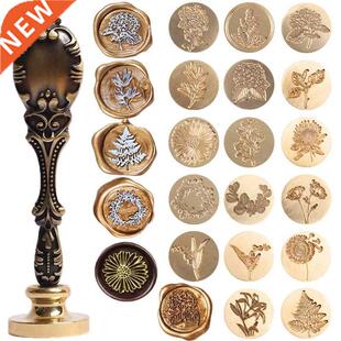 1Pcs Stamps Head Seal Wax Seal Stamp Retro Metal Plant Seal