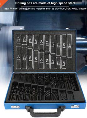 170pcs HSS Drill Bit 1-10mm High Speed Steel Nitriding Black