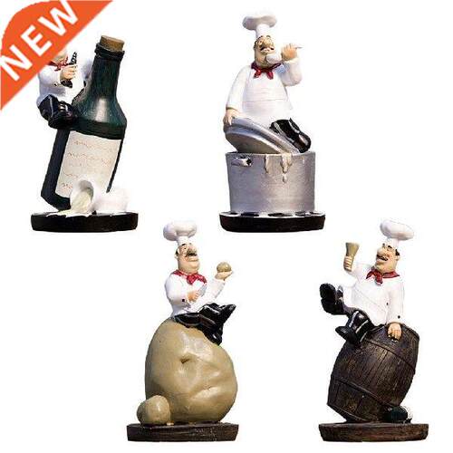 Resin Chef Figurine Statue Kitchen Bar Table Decor Ornament