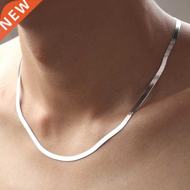 925 Silver Necklace 4MM Snake Chain Men & Women Couple Sterl