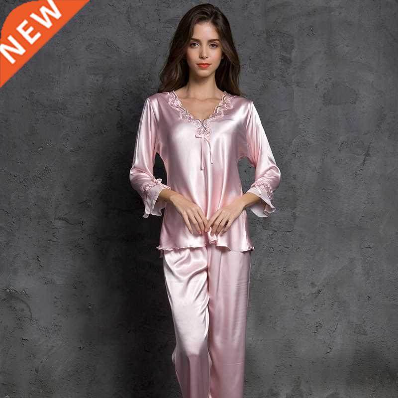 womens silk satin pajamas pyjamas set sleepwear pajamas