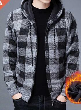 NEW Men's Sweater Coat 2021 Autumn Winter Thick Warm Hooded