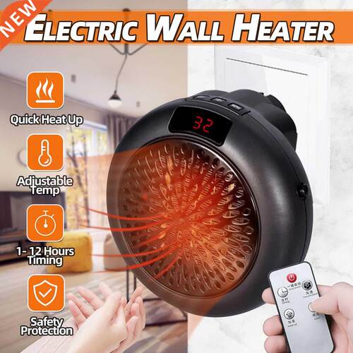 900W Electric Mini Fan Heater Desktop Household Remote