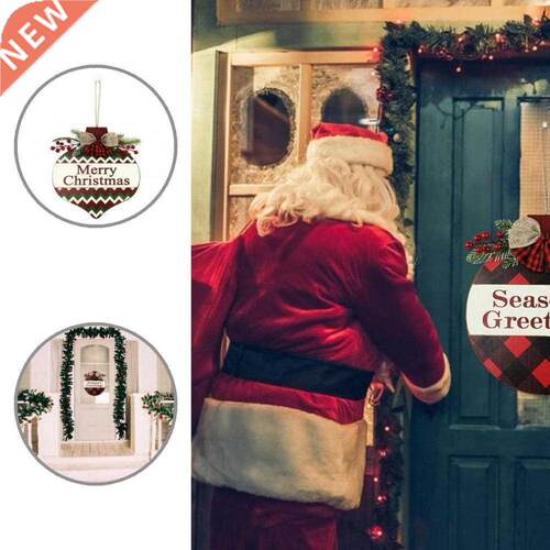Portable Good Christmas Wooden Front Door Sign Lightweight