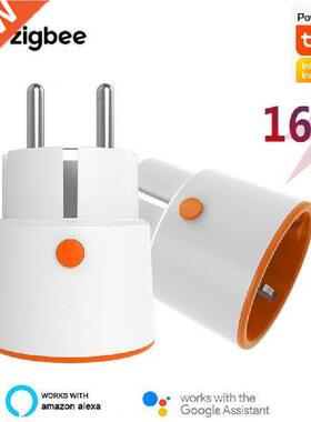 Tuya Zigbee .0 Smart Power Plug 16A EU Outlet 680W Meter
