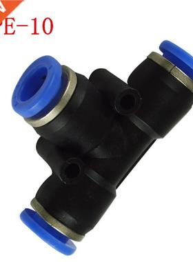 0 pcs PE-10, Pneumatic fittings 10mm tee fitting , push in