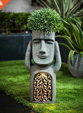 Eaer Island one atue With Led Resin Ornament Flower