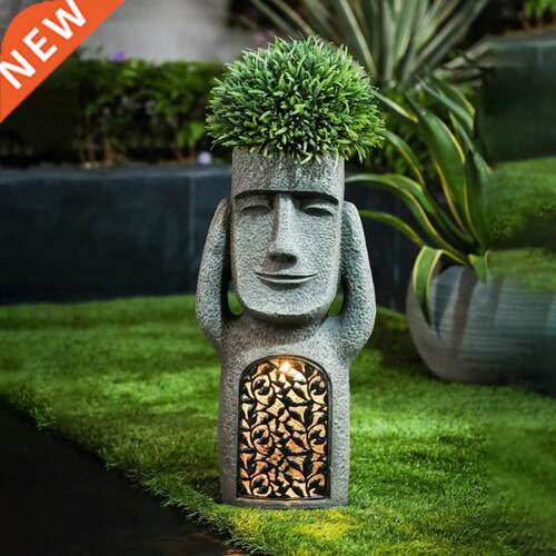 Eaer Island one atue With Led Resin Ornament Flower