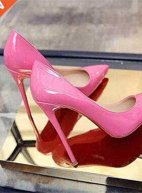 2022 Plus Size 34-44 HOT Women Shoes Pointed Toe Pumps Paten