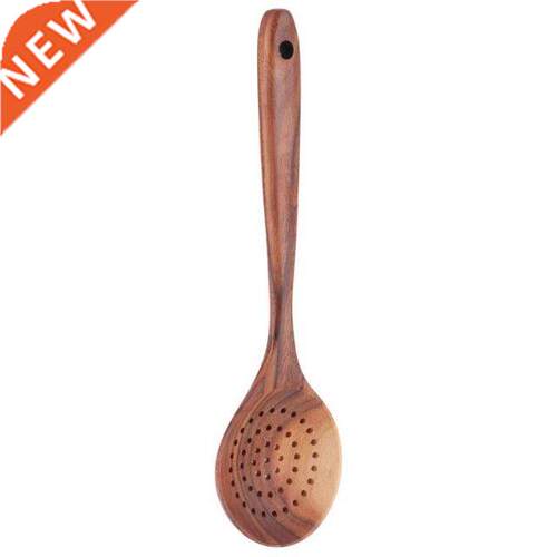 straw foldable straw Slotted Spoon Wooden Long Handle Skimme