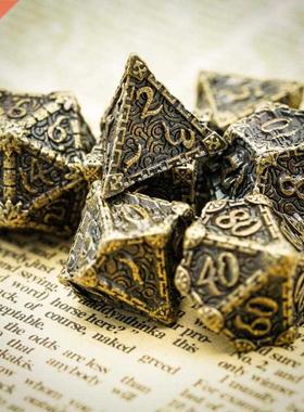 Cusdie Dagger Metal D&D Dice, 7 PCs DND Dice, Polyhedral Dic