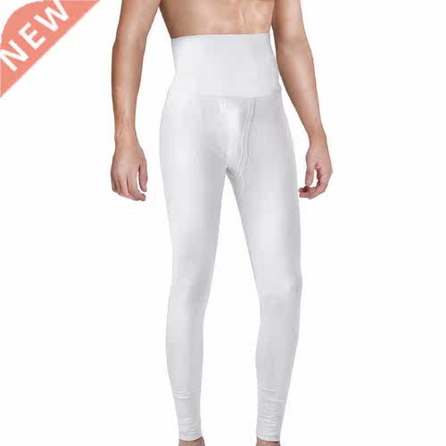 High Waist Men's Long Johns Pants Slimming Shaper Elastic Co